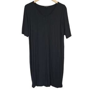 Eileen Fisher Black T Shirt Dress Half Sleeves Jersey Women's Medium Casual
